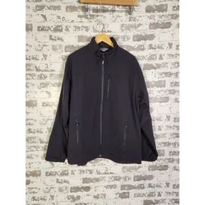 Gander Mtn Guide Series Black Softshell Full Zip Jacket Men's Large Fleece Lined